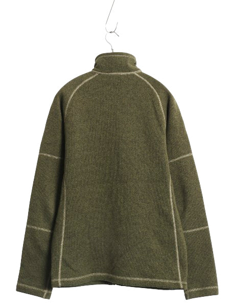 US企画 ノースフェイス セーター フリース ジャケット メンズ S アウトドア フルジップ ジャンパー ブルゾン ハイネック シンプル グリーン