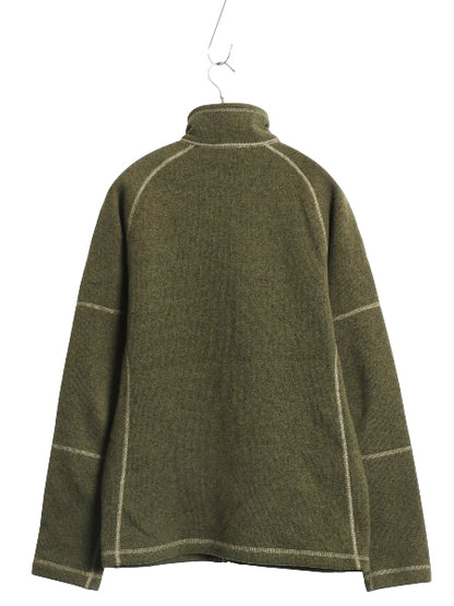 US企画 ノースフェイス セーター フリース ジャケット メンズ S アウトドア フルジップ ジャンパー ブルゾン ハイネック シンプル グリーン
