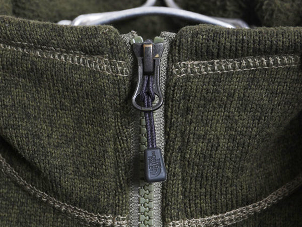 US企画 ノースフェイス セーター フリース ジャケット メンズ S アウトドア フルジップ ジャンパー ブルゾン ハイネック シンプル グリーン