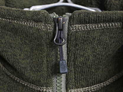 US企画 ノースフェイス セーター フリース ジャケット メンズ S アウトドア フルジップ ジャンパー ブルゾン ハイネック シンプル グリーン