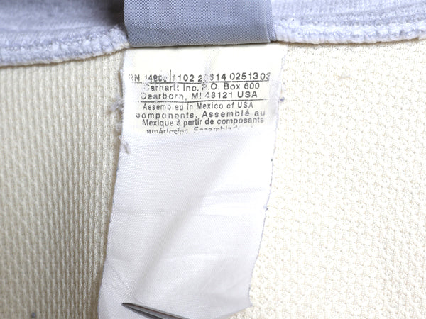 00s カーハート 裏 サーマル フルジップ スウェット フード パーカー メンズ XL 程/ オールド ジャケット トレーナー 大きいサイズ グレー