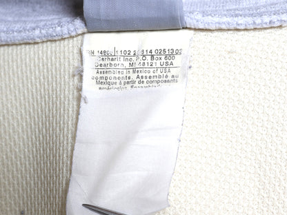 00s カーハート 裏 サーマル フルジップ スウェット フード パーカー メンズ XL 程/ オールド ジャケット トレーナー 大きいサイズ グレー