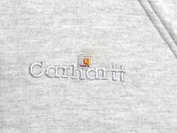 00s カーハート 裏 サーマル フルジップ スウェット フード パーカー メンズ XL 程/ オールド ジャケット トレーナー 大きいサイズ グレー