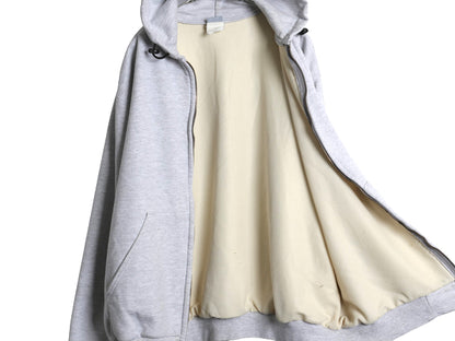 00s カーハート 裏 サーマル フルジップ スウェット フード パーカー メンズ XL 程/ オールド ジャケット トレーナー 大きいサイズ グレー