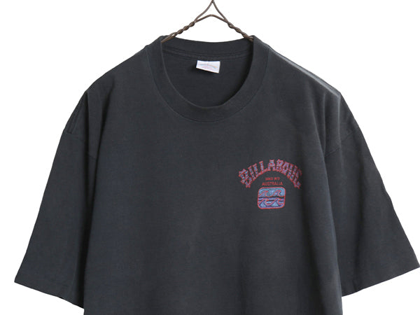 90s USA製 ☆ ビラボン 両面 ロゴ プリント Tシャツ メンズ L / オールド サーフ グラフィック アート シングルステッチ ヘビーウェイト 黒
