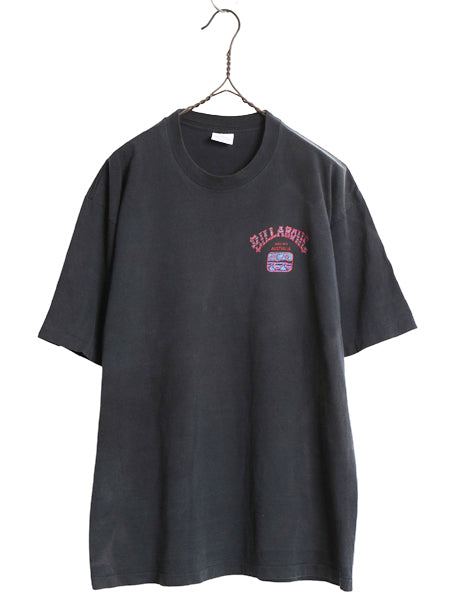 90s USA製 ☆ ビラボン 両面 ロゴ プリント Tシャツ メンズ L / オールド サーフ グラフィック アート シングルステッチ ヘビーウェイト 黒