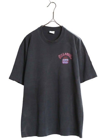 90s USA製 ☆ ビラボン 両面 ロゴ プリント Tシャツ メンズ L / オールド サーフ グラフィック アート シングルステッチ ヘビーウェイト 黒