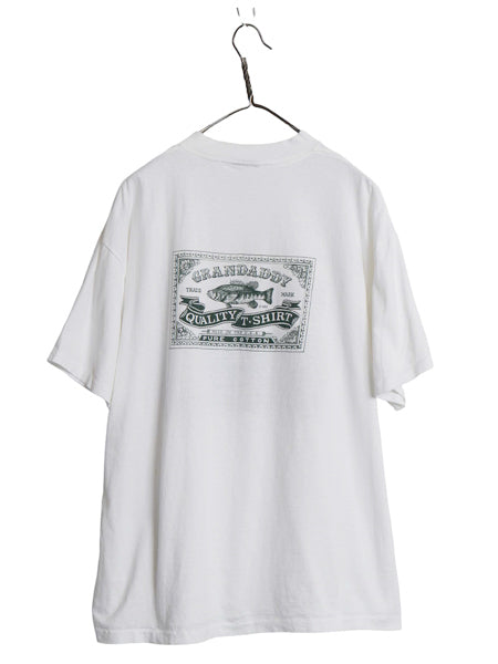 デッドストック 90s USA製 アニマル 両面 イラスト プリント Tシャツ メンズ XL オールド アウトドア アート フィッシュ ウシ 大きいサイズ