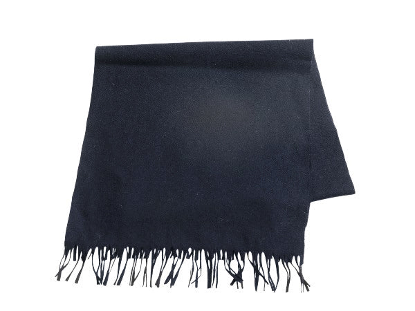 70s USA製 ペンドルトン マフラー メンズ レディース / ヴィンテージ 無地 ウール ストール 防寒 フリンジ付き ネイビー シンプル ビジネス