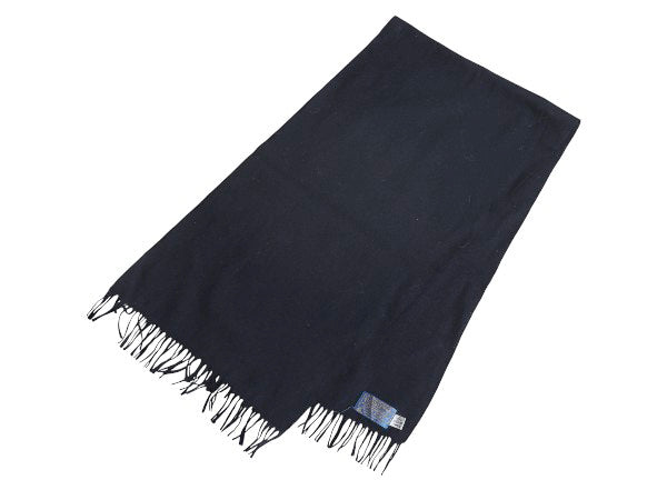 70s USA製 ペンドルトン マフラー メンズ レディース / ヴィンテージ 無地 ウール ストール 防寒 フリンジ付き ネイビー シンプル ビジネス