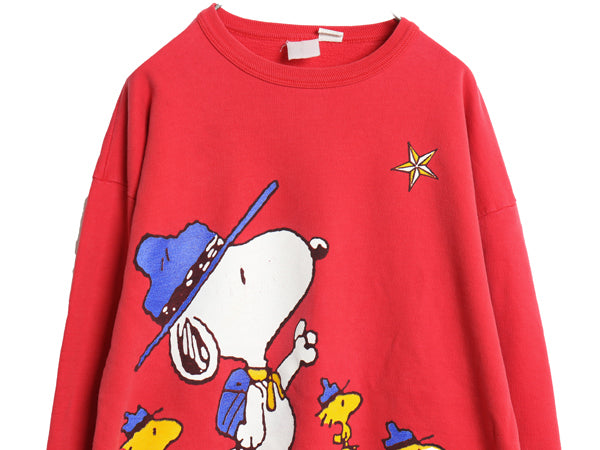 90s スヌーピー プリント スウェット メンズ レディース XL オールド オフィシャル キャラクター トレーナー 裏起毛 大きいサイズ ゆったり