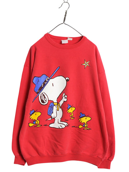 90s スヌーピー プリント スウェット メンズ レディース XL オールド オフィシャル キャラクター トレーナー 裏起毛 大きいサイズ ゆったり