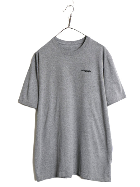 パタゴニア 両面 プリント 半袖 Tシャツ メンズ L / 18年製 アウトドア P6 ボックスロゴ バックプリント カットソー トップス シンプル 灰