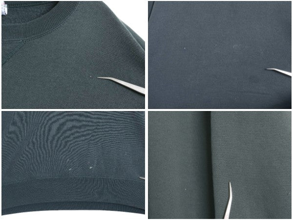 90s USA製 ラッセル 無地 スウェット メンズ レディース XL オールド トレーナー 前V 裏起毛 ワンポイント ブランク 大きいサイズ グリーン