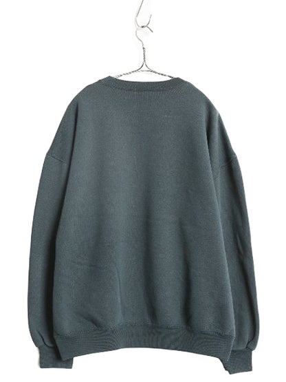 90s USA製 ラッセル 無地 スウェット メンズ レディース XL オールド トレーナー 前V 裏起毛 ワンポイント ブランク 大きいサイズ グリーン