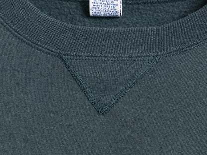 90s USA製 ラッセル 無地 スウェット メンズ レディース XL オールド トレーナー 前V 裏起毛 ワンポイント ブランク 大きいサイズ グリーン