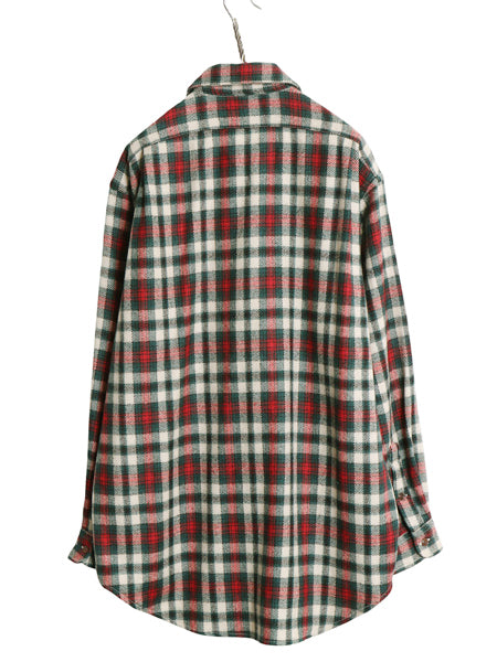 デッドストック 90s ポロ ラルフローレン チェック 長袖 ウール シャツ メンズ L / 新品 オールド LOWELL SPORT ワンポイント ポニー CPO