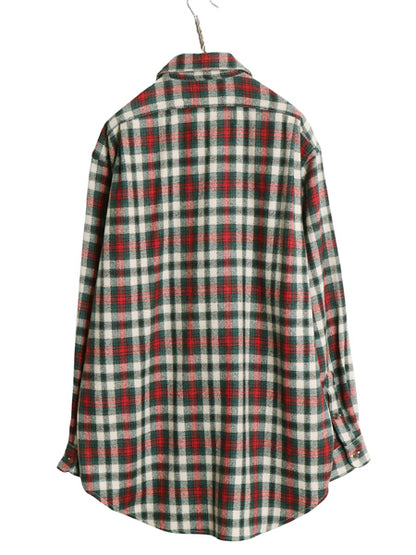 デッドストック 90s ポロ ラルフローレン チェック 長袖 ウール シャツ メンズ L / 新品 オールド LOWELL SPORT ワンポイント ポニー CPO
