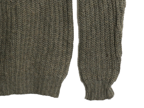 00s ウールリッチ チャンキー ニット セーター メンズ L  オールド リブ編み ウール クルーネック ローゲージ シンプル ゆったり カーキ 緑