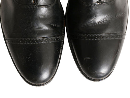 80s イギリス製 ★ BROOKS ENGLISH パンチド キャップトゥ レザー シューズ 9 D 27cm 革靴 クロケット&ジョーンズ ブルックスブラザーズ 黒