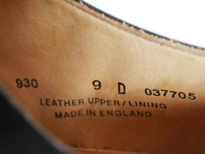 80s イギリス製 ★ BROOKS ENGLISH パンチド キャップトゥ レザー シューズ 9 D 27cm 革靴 クロケット&ジョーンズ ブルックスブラザーズ 黒
