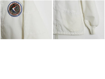 デッドストック 70s USA製 NASA フルジップ ナイロン ジャケット メンズ M / ヴィンテージ ブルゾン ジャンパー アポロ 15号 ワッペン 白