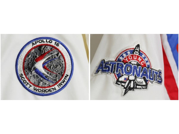 デッドストック 70s USA製 NASA フルジップ ナイロン ジャケット メンズ M / ヴィンテージ ブルゾン ジャンパー アポロ 15号 ワッペン 白