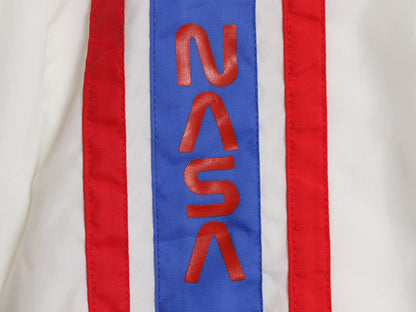 デッドストック 70s USA製 NASA フルジップ ナイロン ジャケット メンズ M / ヴィンテージ ブルゾン ジャンパー アポロ 15号 ワッペン 白