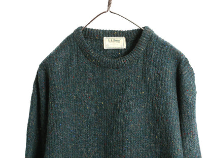 80s USA製 エルエルビーン ニット セーター メンズ L / ヴィンテージ アウトドア シェットランド ウール 長袖ニット ネップ 無地 ゆったり