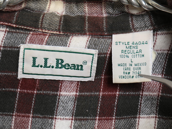 90s エルエルビーン チェック 長袖 フランネル シャツ メンズ L / 旧タグ オールド コットン ネルシャツ 長袖シャツ マルチカラー ゆったり
