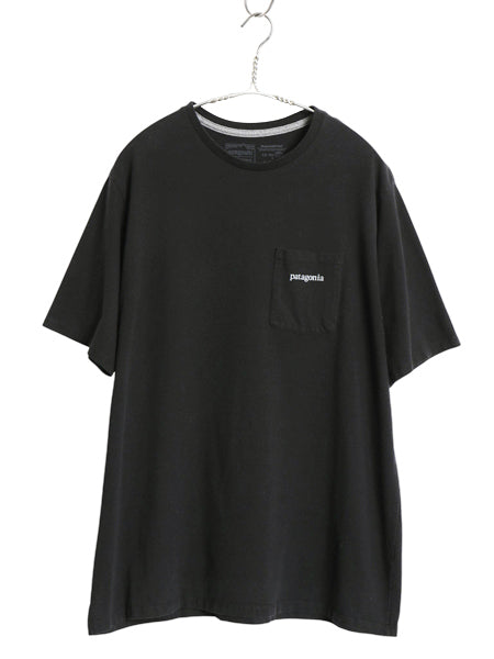 パタゴニア ポケット付き 両面 プリント 半袖 Tシャツ メンズ L / 20年製 アウトドア ポケT グラフィック アート バックプリント ブラック