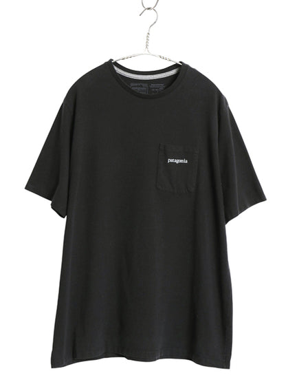 パタゴニア ポケット付き 両面 プリント 半袖 Tシャツ メンズ L / 20年製 アウトドア ポケT グラフィック アート バックプリント ブラック