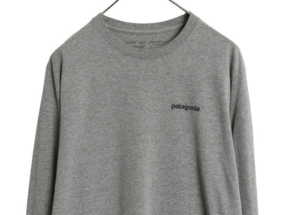 パタゴニア 両面 プリント 長袖 Tシャツ メンズ M 18年製 アウトドア ロンT ロングスリーブ P6 バックプリント ボックスロゴ カットソー 灰