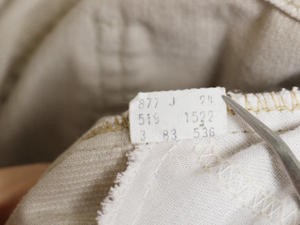 80s USA製 リーバイス 519 コーデュロイ パンツ 実寸 36 28 程 ヴィンテージ スリム ストレート 細畝 コーズ ボトムス 42 TALON アイボリー