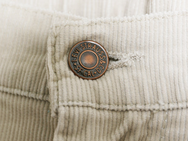 80s USA製 リーバイス 519 コーデュロイ パンツ 実寸 36 28 程 ヴィンテージ スリム ストレート 細畝 コーズ ボトムス 42 TALON アイボリー