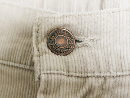 80s USA製 リーバイス 519 コーデュロイ パンツ 実寸 36 28 程 ヴィンテージ スリム ストレート 細畝 コーズ ボトムス 42 TALON アイボリー