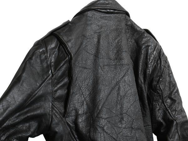 80s 90s パキスタン製 ウィルソンズ 本革 レザー ダブル ライダース ジャケット メンズ L オールド ブルゾン 革ジャン パキジャン 黒 中綿