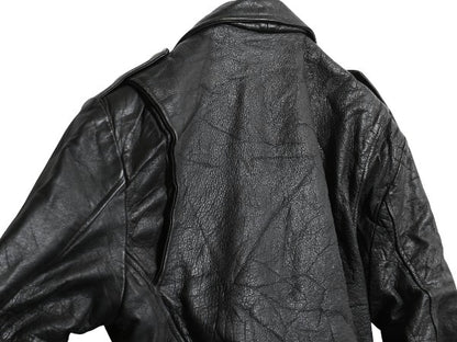 80s 90s パキスタン製 ウィルソンズ 本革 レザー ダブル ライダース ジャケット メンズ L オールド ブルゾン 革ジャン パキジャン 黒 中綿