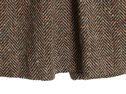 70s ハンドメイド ツイード チェスター コート レディース M 程 ヴィンテージ ウール ロングコート フィールド ベルト付き マルチカラー
