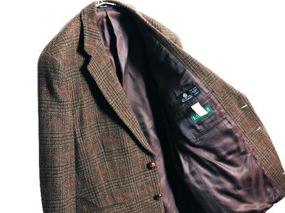 ローレン ラルフローレン ツイード テーラード ジャケット メンズ XL 程/ 古着 ポロ ウール ブレザー チェック 大きいサイズ マルチカラー