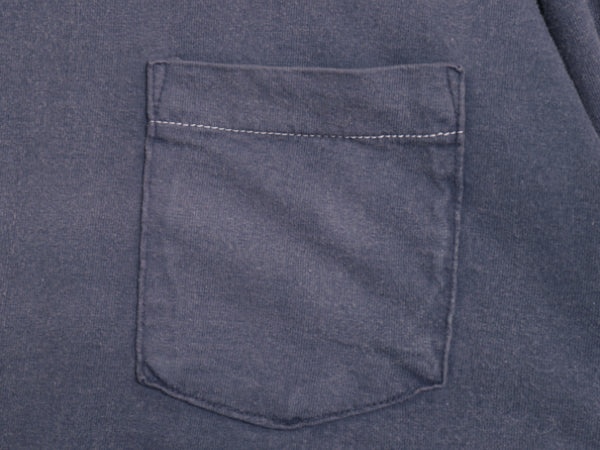 90s エアロポステール ポケット付き 無地 半袖 Tシャツ メンズ XL / オールド ポケT ブランク トップス 大きいサイズ 紺 フェイド 雰囲気系