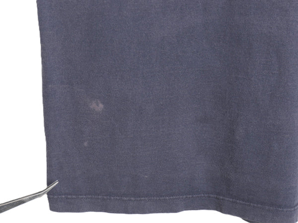 90s エアロポステール ポケット付き 無地 半袖 Tシャツ メンズ XL / オールド ポケT ブランク トップス 大きいサイズ 紺 フェイド 雰囲気系