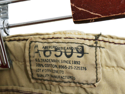 00s ☆ Abercrombie&Fitch コットン カーゴ パンツ メンズ M / オールド Y2K ミリタリー ギミック テック マルチポケット ボトムス カーキ