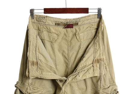 00s ☆ Abercrombie&Fitch コットン カーゴ パンツ メンズ M / オールド Y2K ミリタリー ギミック テック マルチポケット ボトムス カーキ
