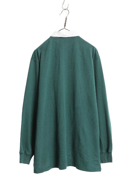 90s ポロ ラルフローレン 長袖 ラガーシャツ メンズ L オールド ラグビー 長袖シャツ ポロシャツ カットソー ヘビーウェイト ワンポイント