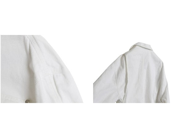 80s イタリア製 ★ ラルフローレン ホワイト デニム カバーオール メンズ レディース M ポロ ヴィンテージ ジャケット コットン 白 ワーク