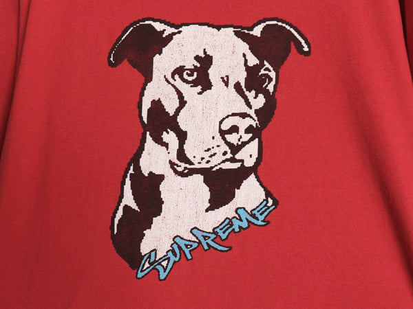22SS USA製 シュプリーム ピットブル イラスト プリント Tシャツ メンズ M / グラフィック アート アニマル 犬 ドッグ ヘビーウェイト 赤