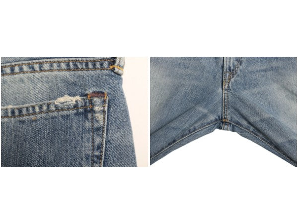 ポロ ラルフローレン デニム パンツ メンズ 実寸 36 32 古着 ヴィンテージ 加工 ジーンズ ジーパン ストレート 赤耳 ヒゲ アタリ 革パッチ