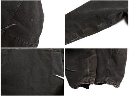 US企画 カーハート ランチャー コート メンズ L 古着 ダック ジャケット 中綿 キルティング ライナー付き ジャンパー ハーフコート 黒 廃盤