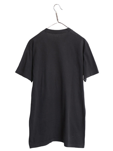 80s USA製 フルーツオブザルーム ポケット付き 無地 半袖 Tシャツ メンズ XL 程 古着 ヴィンテージ ポケT 耳付き ブランク 大きいサイズ 黒